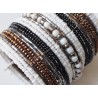 Bracelet manchette blanc marron argenté_vu2