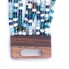 Bracelet femme fermoir en bois bleu blanc