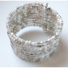 Bracelet femme perle blanche et transparente 1